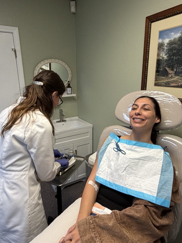 Patient and provider in the treatment room at Wellness and Longevity Medical PC, Old Roseville